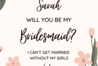 A Formal Invitation To Be My Bridesmaid