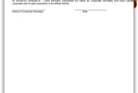 Corporate Secretary Certificate Template