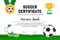 Soccer Excellence Award Certificate Template