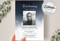 Formal Funeral Invitation Card Template