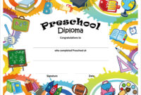 Preschool Graduation Certificate Template: A Free Formal Design