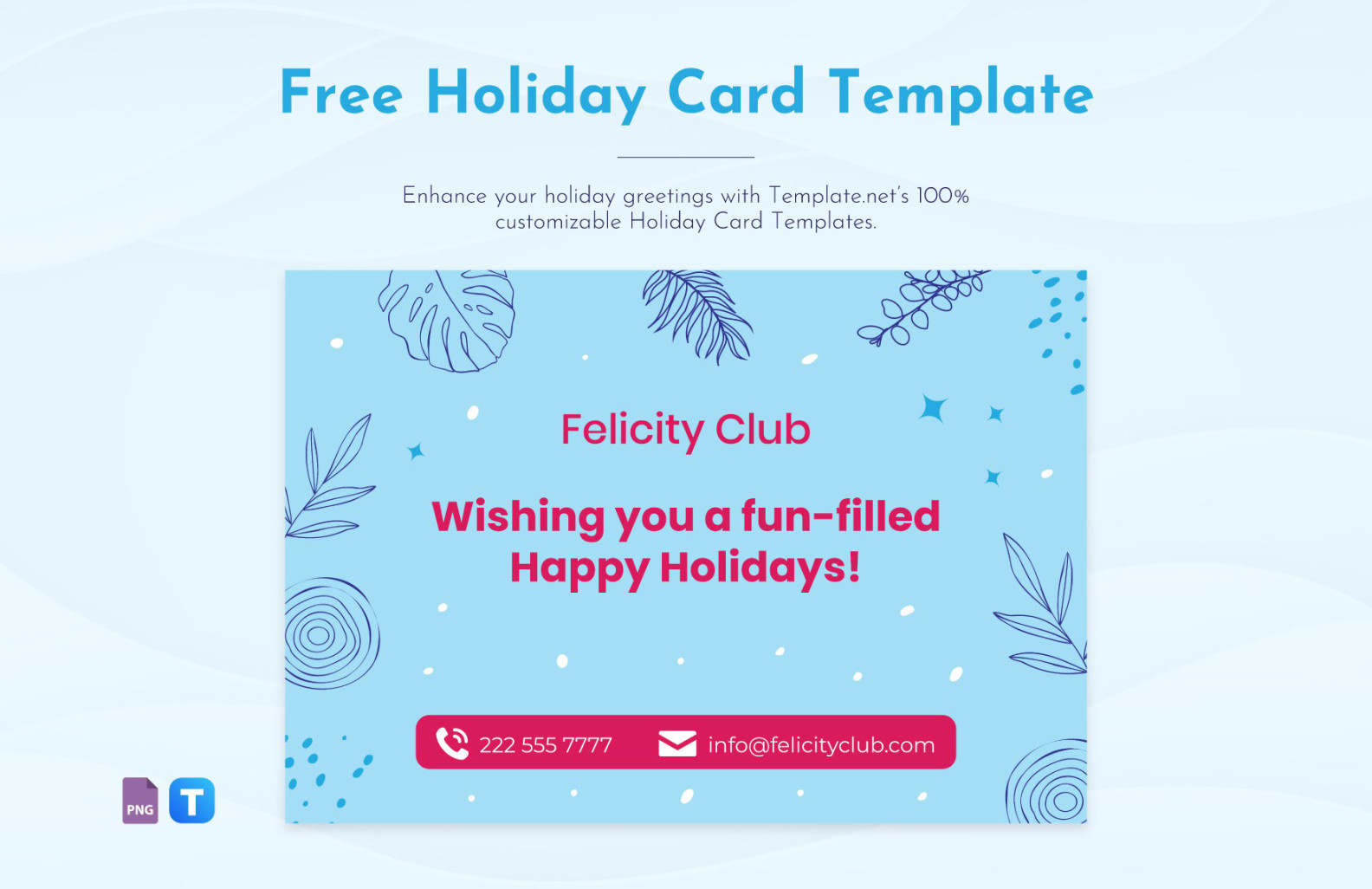 Holiday Card Template in PNG - Download  Template