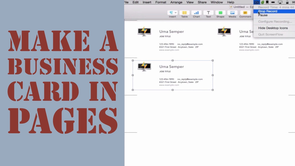 How to Create a Business Card in Pages for Mac ()