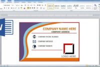 Business Card Template For Microsoft Word 2007