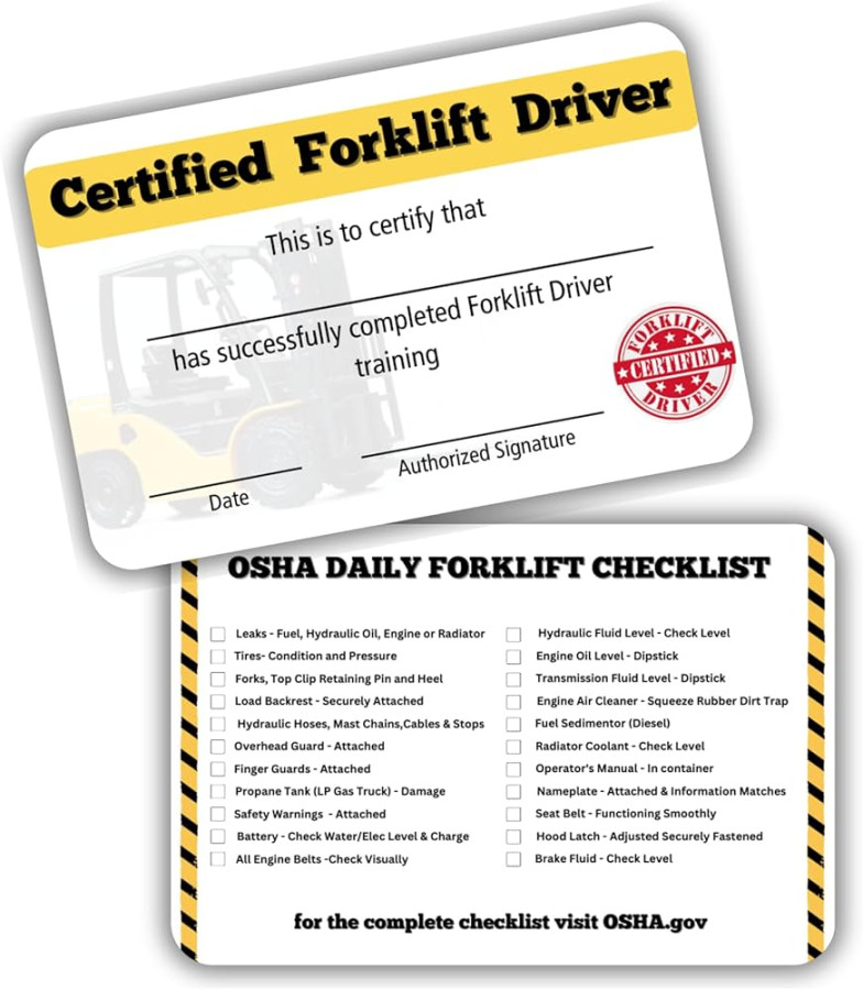 Lashicorn Qualified Forklift Operator Certification Cards  Pack of  Bulk  Wallet Cards for Aerial Lift Operators Accessories for Checklist