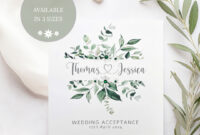 Acceptance Card Template For Formal Occasions