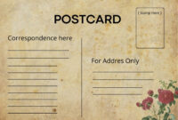 Postcard Template For Formal Correspondence