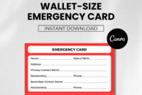 Emergency Contact Card Template