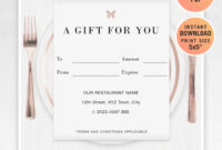 Restaurant Gift Certificate Template: A Formal Design