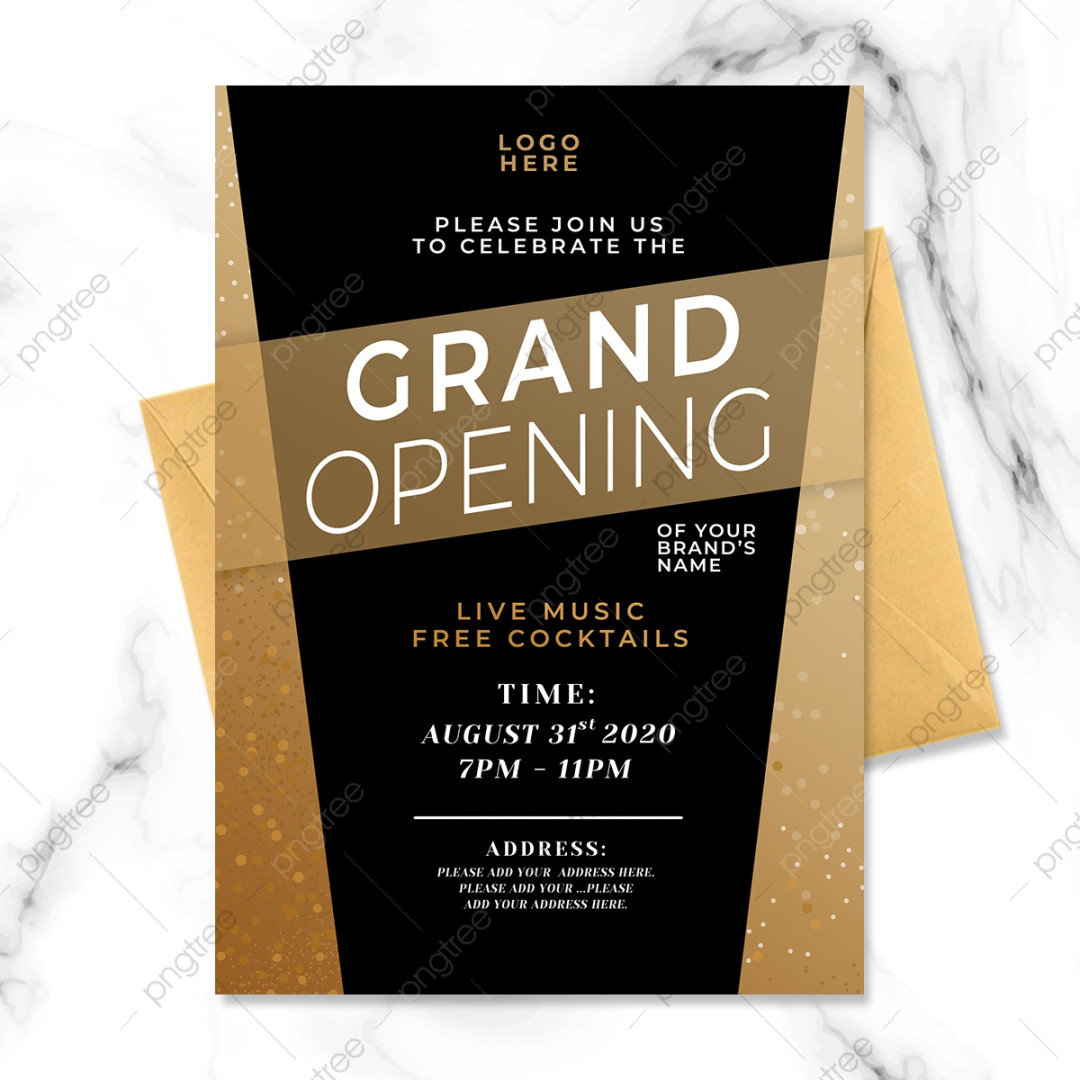 Simple Style Black Gold Business Event Invitation Template