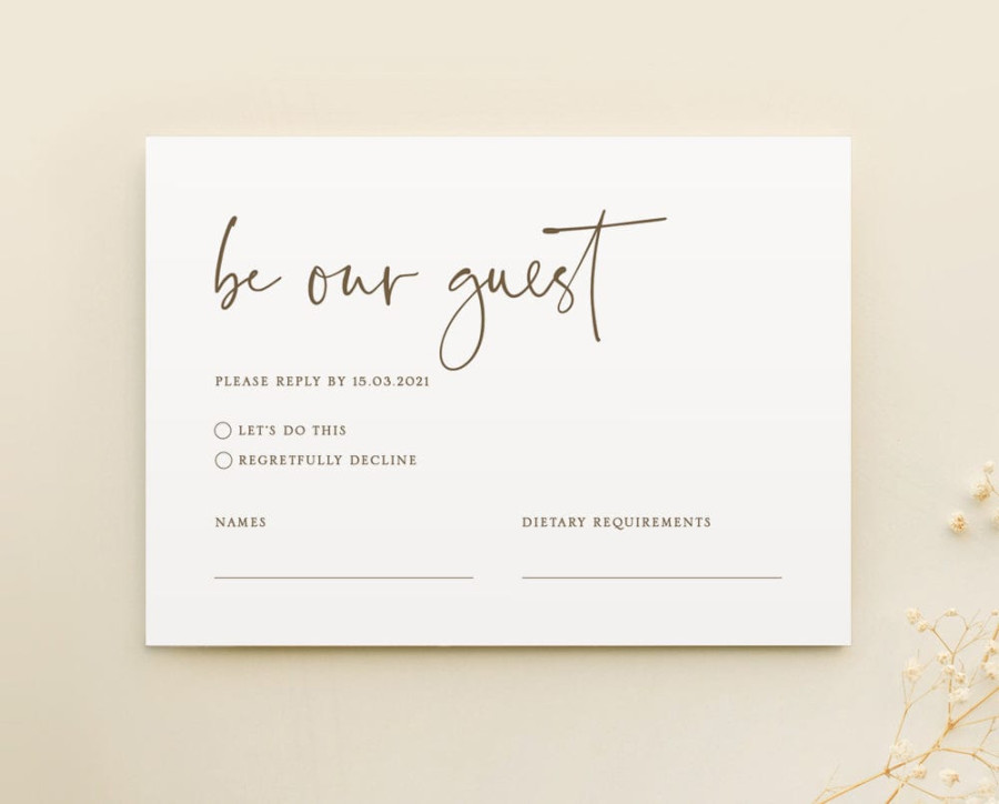 Simple Wedding RSVP Template – TimberWink Studio AU