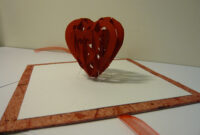 Three-Dimensional Heart Pop-Up Card Template PDF