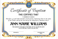 Baptism Certificate Template Word: A Formal Document For Religious Records