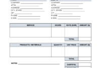 Air Conditioning Maintenance Invoice Template