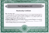 LLC Membership Certificate Template