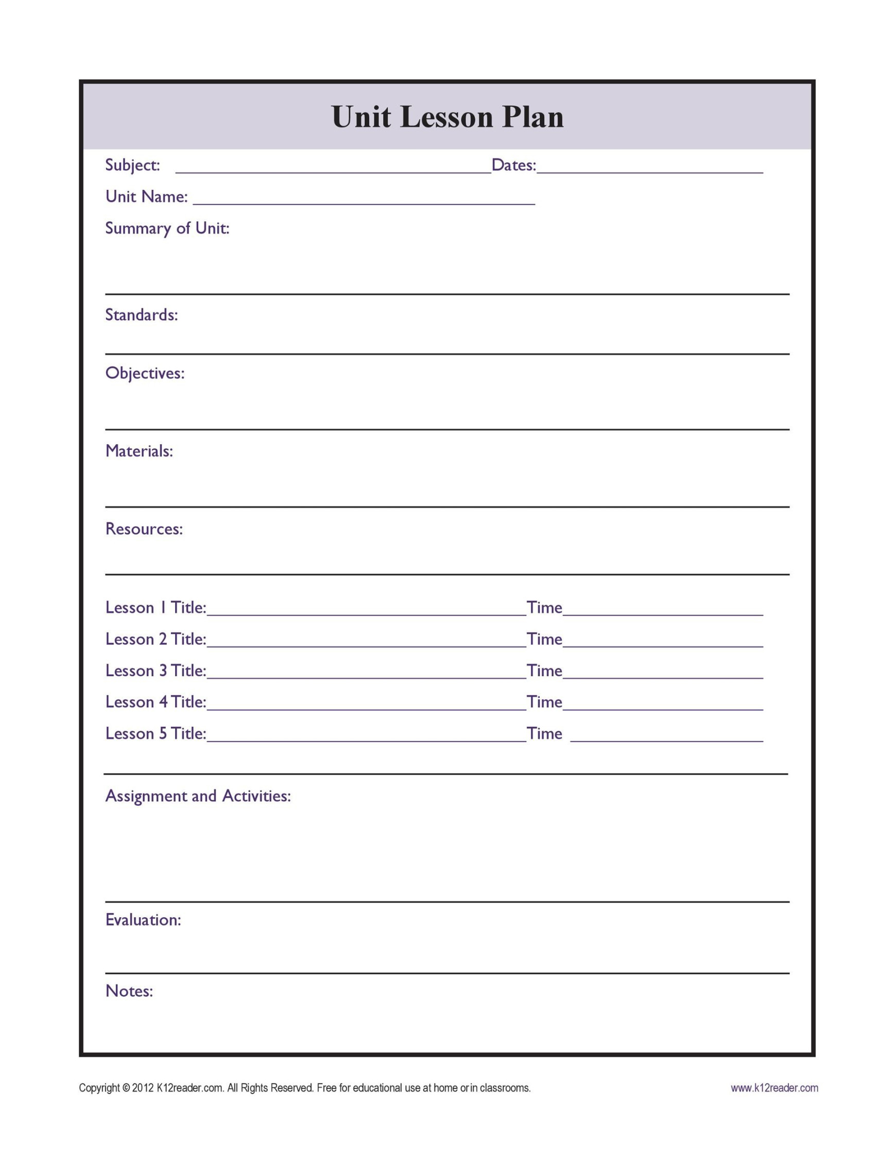Best Unit Plan Templates [Word, PDF] ᐅ TemplateLab
