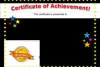 Certificate Of Achievement Template For Children