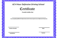 Safe Driving Certificate Template