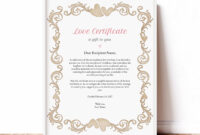 Formal Love Certificate Templates