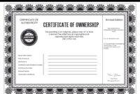 Certificate Of Ownership Template