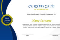 Outstanding Achievement Award Certificate Template