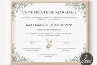 Certificate Of Marriage Template