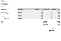 Free Downloadable Invoice Template In XLS Format