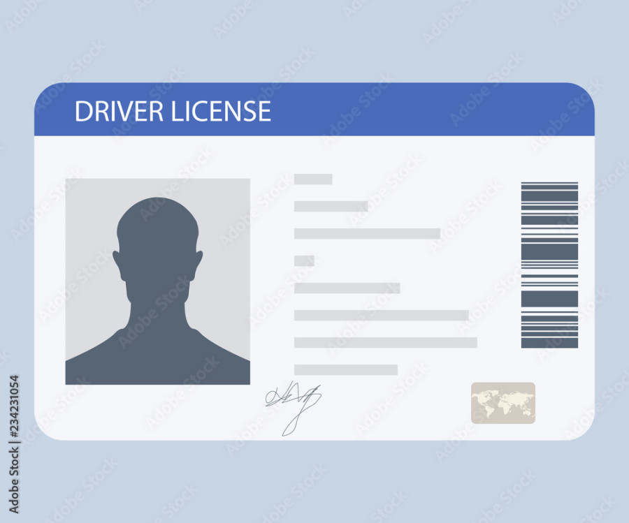 Flat driver license plastic card template Flat driver license plastic card template