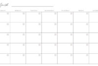 Blank Activity Calendar Template For Efficient Time Management