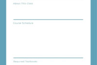 Blank Syllabus Template For Academic Courses