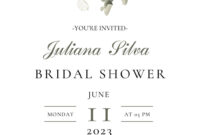 Elegant Blank Bridal Shower Invitation Templates For A Formal Occasion