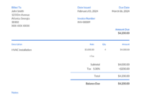 Comprehensive HVAC Service Invoice Template: A Free, Professional Tool