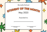 Free Printable Student Of The Month Certificate Templates