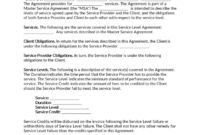 Supplier Service Level Agreement Template