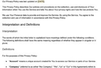 Comprehensive Customer Data Privacy Policy Template
