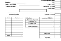 Construction Payment Certificate Template