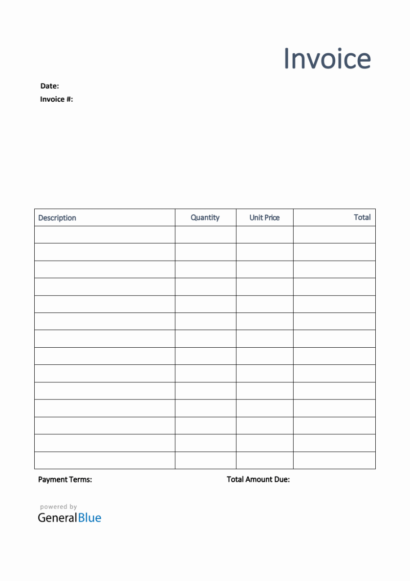 Invoice Template for U.K