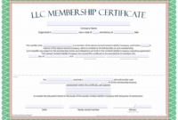 LLC Membership Certificate Template Word: A Comprehensive Guide