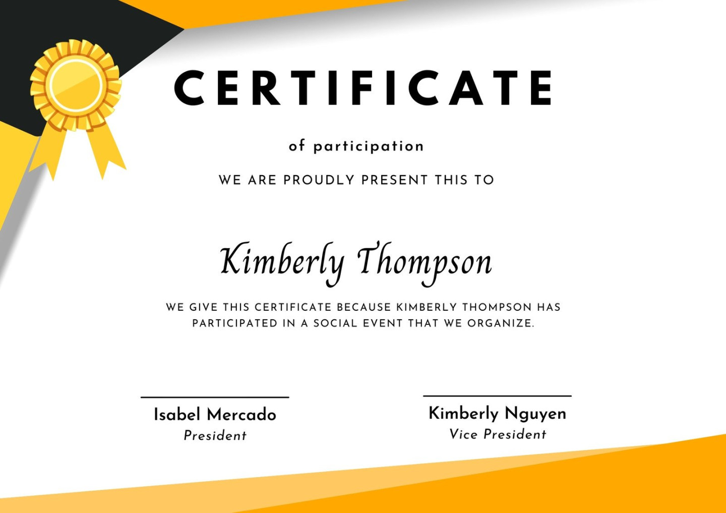 Page  - Free, printable custom participation certificate