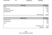 Blank Payslip Template For Formal Employment