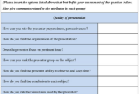 Comprehensive Presentation Evaluation Form Templates For Academic And Professional Settings