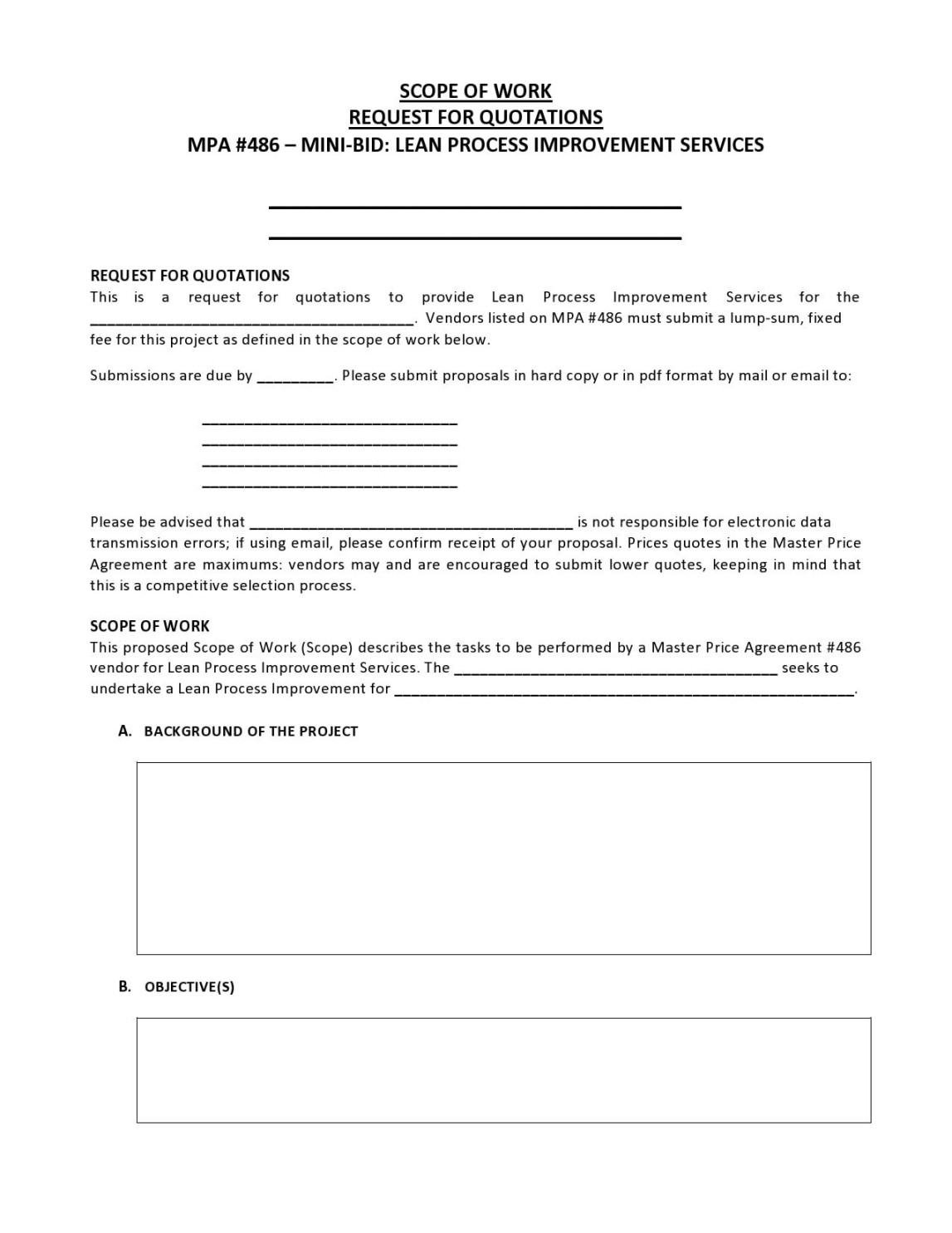Scope Of Work Agreement Template - Sfiveband