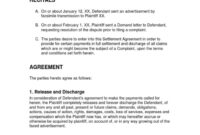 Damages Settlement Agreement Template