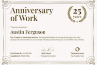 Employee Anniversary Certificate Template: A Formal Recognition Of Service