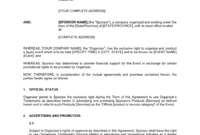 Corporate Sponsorship Agreement Template