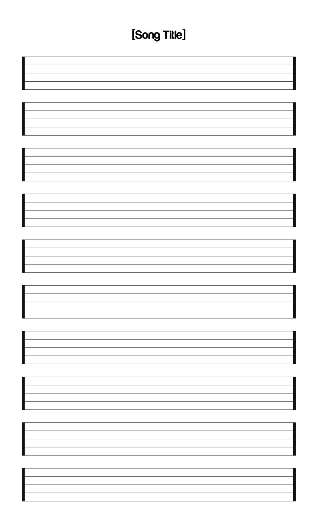 Staff Paper Blank Sheet Music -  Free PDF Printables