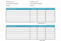 Time And Material Invoice Template