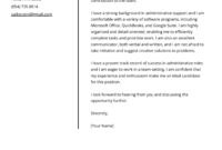 Cover Letter Template For Office Assistant Position