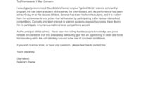 Example And Template For A Formal Personal Or Character Reference Letter