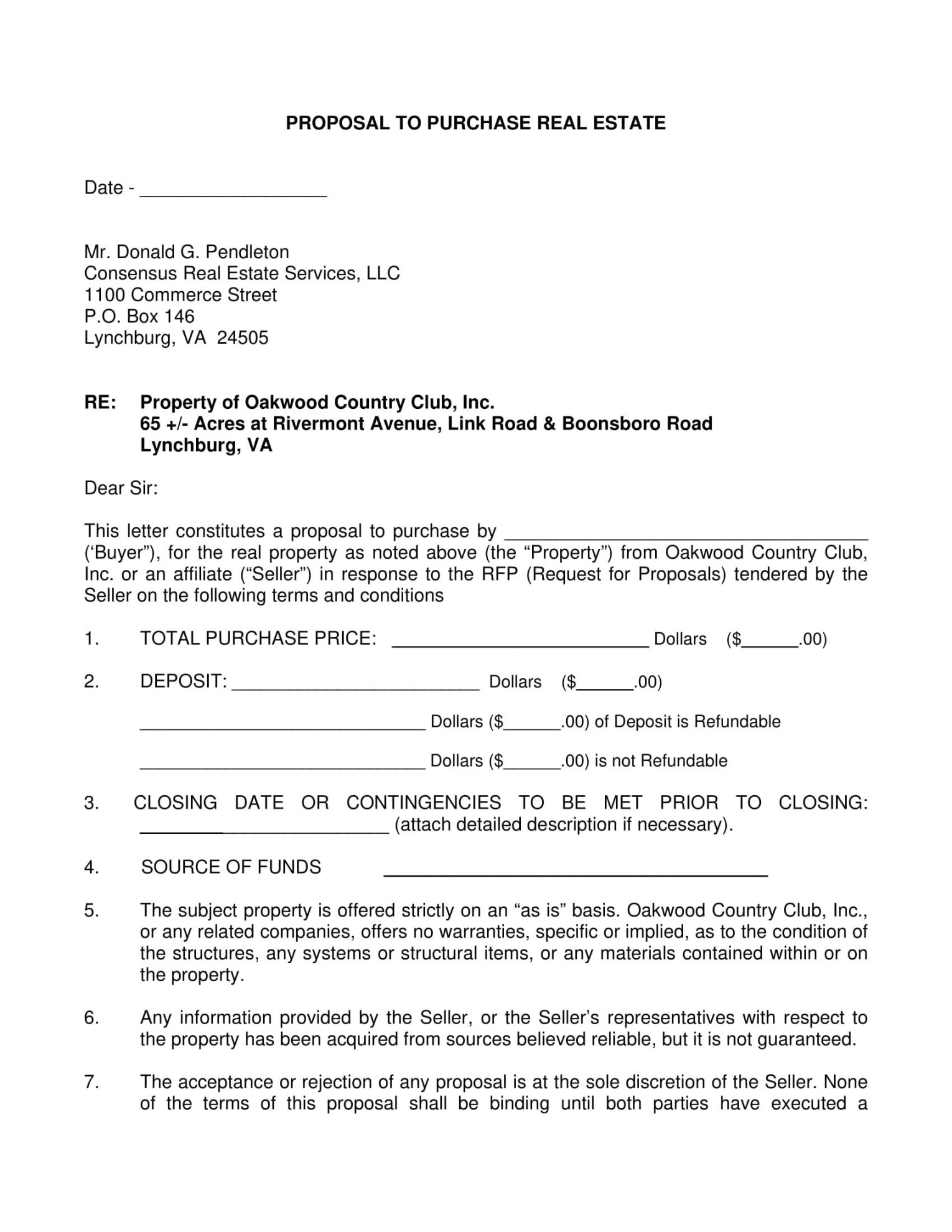 Equipment Proposal Template - Sfiveband